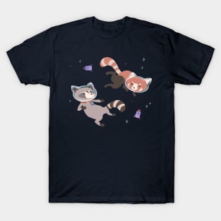 Trash Panda and Red Panda Astronauts T-Shirt